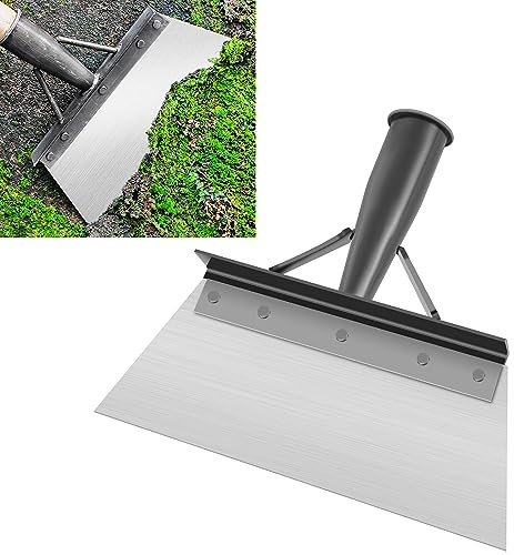 Multifunctional Garden Shovel 25CM Manganese Steel Cleaning Shovel Strong and Wear-resistant Outdoor Garden Cleaning Moss Weed Scraper Tool Farm Snow Removal, NO Handle