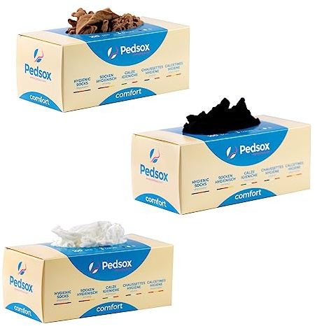Pedsox, Calze Igieniche Monouso per Prova Calzature, 3 Scatole da 100 pezzi, Linea Comfort, Unisex, Taglia Unica