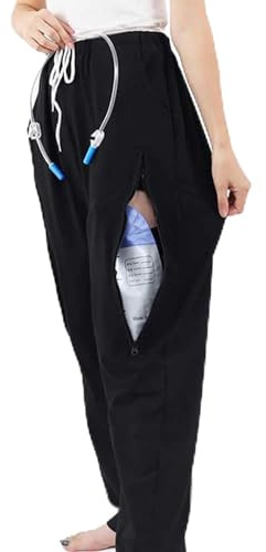Pantalons pour Incontinence et Cathéter Urinaire, Pantalons de Soins aux Patients pour Hommes et Femmes avec Poches Cachées