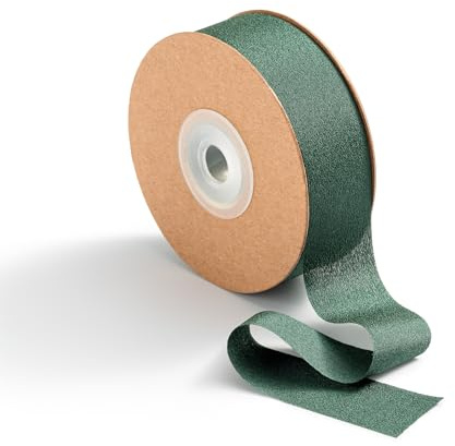 MORSUNBELA Presentförpackning Chiffongband Bred Band Bröllop Inbjudningsband Födelsedag Brudbukett Dekoration 2,5 cm x 23 m Mörkgrön