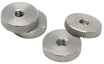 WECARI(ウェイカリー) M3 M4 M5 M6 M8 GB807 SUS304 Rändelmutter aus Edelstahl, Durchgangsloch, handfest anziehende Muttern, metrisches Grobgewinde (Color : Silver, Size : M6x16x5-10Pcs)