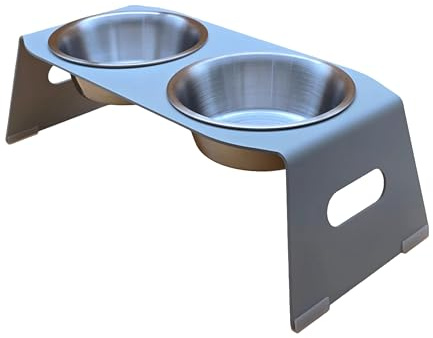 Fine Paws® Erhöhte Futterstation für Hunde und Katzen (In verschiedenen Größen) Fressnapf extrem robust & rutschfest - Hundenapf/Katzennapf erhöht (aus hochwertigem Edelstahl) - Futternapf für Hund