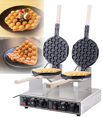 pealiritansemen Waffle Panini Maker,Kitchen Nonstick Egg Bubble Baking Mold Plate Waffle Maker Pan Tool, With Production Tool Kit, For Home Commercial Use,DoubleHead