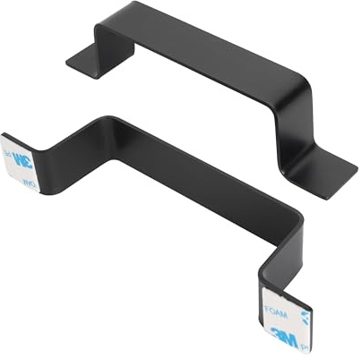 Milti Design Türgriff selbstklebend aus gebürstetem Edelstahl 304 [2 Stück, Schwarz] Schrankgriff ohne bohren für Türen und Schubladen, Hochwertiger 3M Kleber