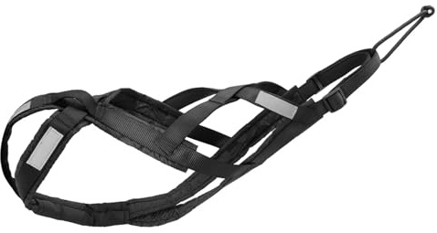 AYWTIUN Schlittenhundegeschirr Hundeschlittengeschirr Haustiergewicht Ziehen Schlittengeschirr Mushing X-Back Geschirr for große Hunde Husky Canicross Skijöring Scootering(Black,XL)