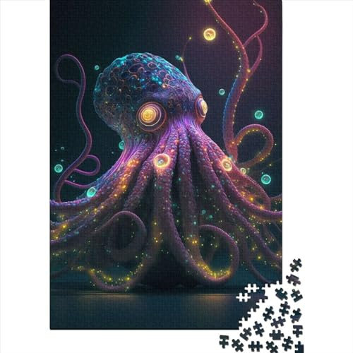 Puzzles Cosmic Octopus Holzpuzzles Herausforderndes Spiel Quadratische Puzzles für Erwachsene und Kinder 1000 Teile (75x50cm)