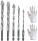 5 Pieces of Eccentric Drill Bit Set,High-Strength Eccentric Twist Drill Bit,Four Edged Serrated Eccentric Drill,(Size 5/6/8/10/12) Suitable for Metal,Wood,Etc,with a Pair of Gloves