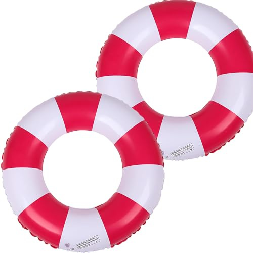 2 pcs Schwimmring, Luftmatratze Schwimmreifen Aufblasbar, Pool Aufblasbare Schwimmreifen für Kinder und Jugendliche Sommer-Schwimmen Party