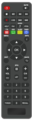 Telecomando Compatibile con TELE System/Fuba Decoder TS9018HEVC ODE718HEVC