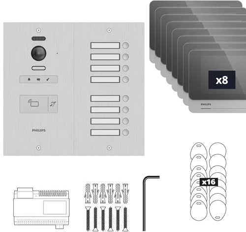 Philips - Visiophone collectif pour 8 appartements/bureaux - compatible Vigik - Philips WelcomeHive 2