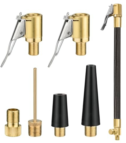 Yqhugbc Autoventil Adapter, Multifunktionales Valve Adapter Set, Autoventil Hebelstecker, Auto Ventilstecker Luftpumpe Gewinde Düse, Kompatibel mit Bosch EasyPump, passend für Autoreifen