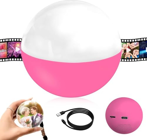 Memory Orb 2.7'' Crystal Ball Video Player - Personalized Digital Memory Display for Uploadable Photos/Videos, 3D Immersive Visuals, USB-C Rechargeable, DIY Gift for Anniversary/Birthday