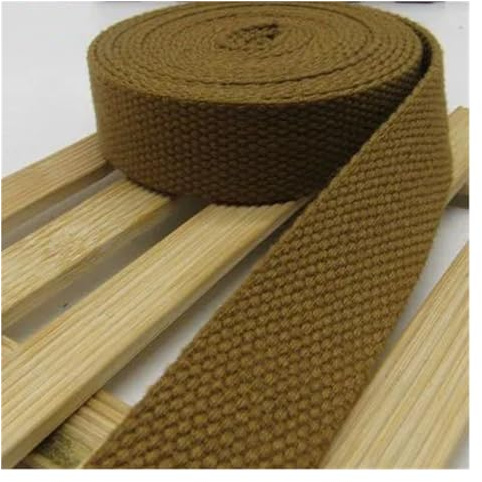 WEOKDFHA sadelgjord 38 mm 5 meter kanvas sadelgjord bältesväska bomull nylon gör-det-själv ryggsäck rem sömnad hundtillbehör (Khaki)