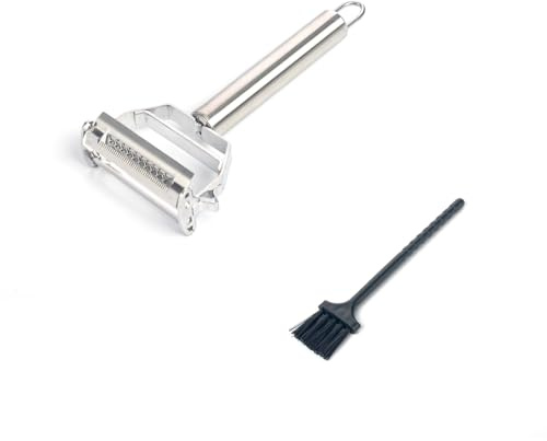 QIALAI Multi-Peeler with Brush, Stainless Steel Vegetable Peeler and Grater, Y-Peeler Kitchen Tool with Protective Case, 17cm