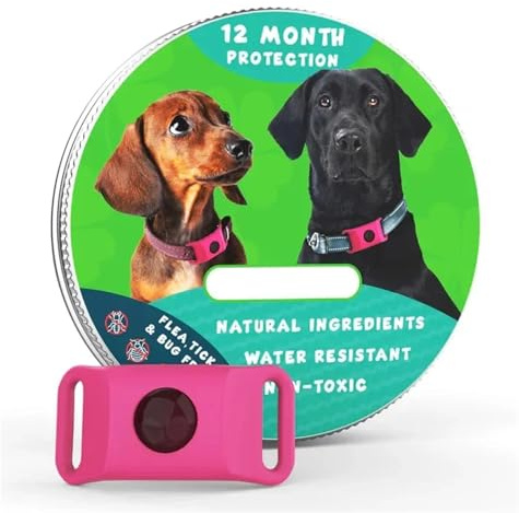 pureza Collar antipulgas for Mascotas, aceites Colgantes antipulgas y garrapatas for Perros y Gatos, Suministros for Mascotas con aceites Esenciales, 1/2 Uds.(Pink,2pcs)