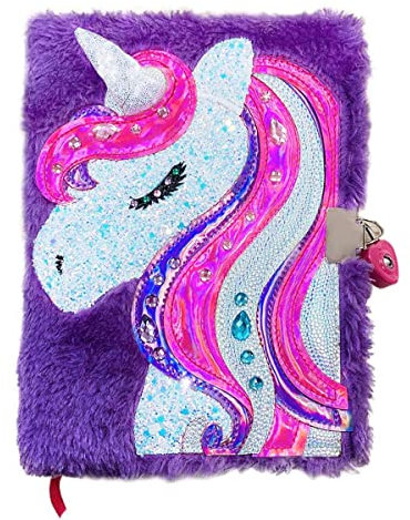 powerking Tagebuch für Mädchen,Unicorn Journal Notebook und Schulheft mit Schloss für Kinder und Kinder(Einhorn)