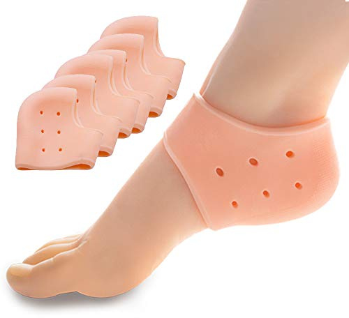Heel Cups for Heel Pain, Sumiwish 6 PCS Thick Heel Support for Plantar Fasciitis, Silicone Heel Protector Pads, Heel Cushion for Bone Spur and Heel Spur Pain Relief, Cracked Heels