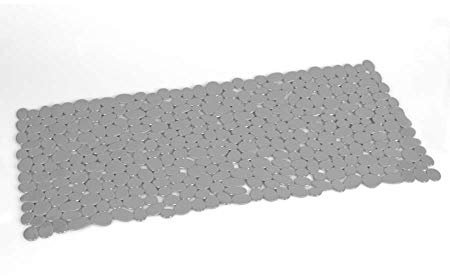 Gedy Grey, G-River Non-Slip Bathtub with Suction Cups, Size: 35 x 70 cm, Resin Bath Mat, Finish, R&D Design, Made in Italy, Machine Washable Rug, 2 Years Warranty, One Size