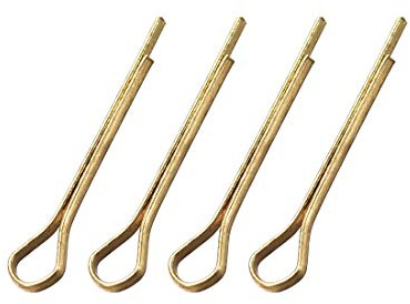 sourcing map Split Cotter Pin - 1.5mm x 16mm (1/16 inch x 5/8 inch) Solid Brass 2-Prongs Gold Tone Fastener Clip Key 4Pcs