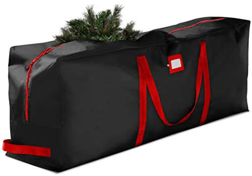 Premium Jumbo Christmas Tree Storage Bag - Fits Up to 9 FT. Tall Artificial Christmas Trees, Durable Handles, Sleek Dual Zipper & Card Slot - Xmas Bag Made of Tear Proof 600D Oxford - 5 Year Warranty