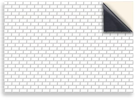 Stick & Go Repositionable Self Adhesive Dolls House Wallpaper 1:12 Scale (1 Sheet) - White Metro Tiles - No. 88