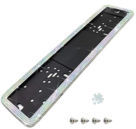 Universal Pkw Simple Fix Nummernschildhalter Kennzeichenhalterung Edelstahl, Diamant Diebstahlsicher Nummernschildhalterung Vibrationsschutz Halter Für Kennzeichen Nummernschild (AB Farbe)