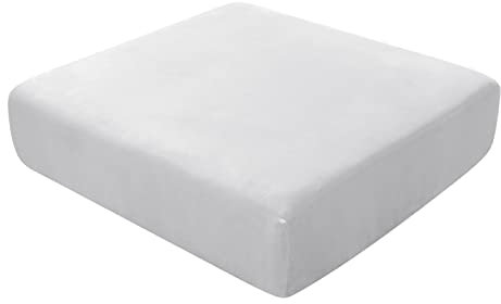 BXFUL Sofa Seat Cushion Covers, Sofa Cushion Slipcovers Stretch Velvet, Couch Cushion Covers Replacement for Individual Cushion with Elastic Fabric (1-Seater,Light Grey)