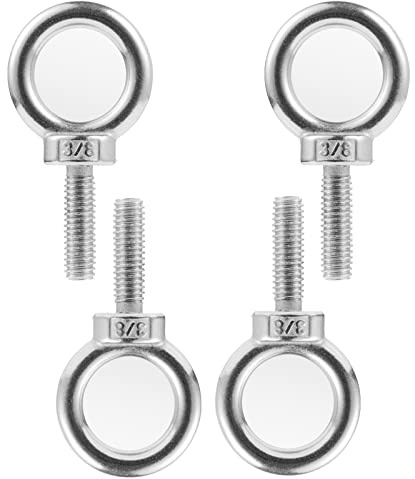 Eowpower 4 pezzi 3/8 -16 UNC 304 acciaio inossidabile 3/8 x 1-1/4 bullone a occhiello