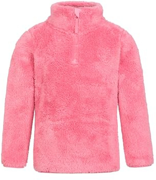Mountain Warehouse Teddy Kids Unisex Half-Zip Fleece - Lightweight Breathable, Warm & Cosy, Sweatshirt For Boys & Girls - Best for Spring Summer & Outdoors Pink Kids Size 5-6 Years