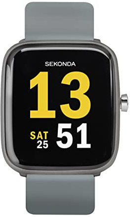 Sekonda Motion 36mm Smart Watch with Heart Rate and Sleep Monitor, Daily Activity, Sports, Music, Weather & Message Functions, with Rubber Strap.