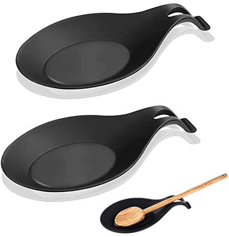 2 Stück Silikon Löffelablage, Küchenutensilienhalter Löffel Ablage, Hitzebeständig Löffelablage, Küchenutensilienablage, Kochlöffelablage Silikon,für Küche Zuhause Esszimmer Küche Aufbewahrungshelfer