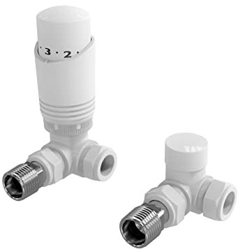 Valvola termostatica bianca per termostato ad angolo o diritta per termostato termostatico TRV (angolare)