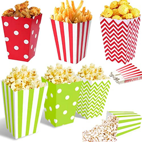 OUOQI 36pcs Popcorn Boîtes,Sacs De Barres De Bonbons,Sacs De Pop-Corn,BoîTes De Pop-Corn,Boite Pop Corn,Conteneurs De Bonbons pour Collations De FêTe,pour Fête d'anniversaire,Soirées Cinéma