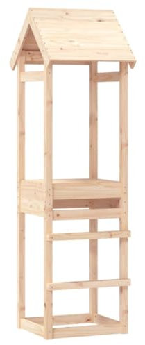 vidaXL Torre de Juegos Madera Maciza de Pino 53x46,5x194 cm, casita Infantil, Torre de Juegos para Escalar, Parque Infantil de Madera, Parque Infantil