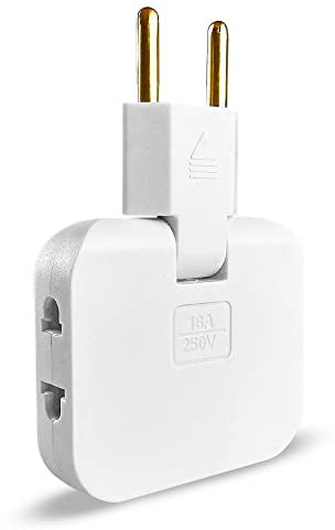 Multiprise Plate Derriere Meuble avec 3 Prises | Prise Plate avec Connexion Pivotante à 180 | Multiprise Murale avec Adaptateur EU-US | Prise Multiple 16A / 250V | Multiprise Extra Plate | Multiprises