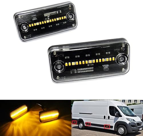 RZG 2x Klares Glas Seitenmarkierungsleuchte LED Blinker Reflektor Licht Für 2006+ Relay Jumper Ducato Boxer Daily IV V VI 2021+ Movano C III