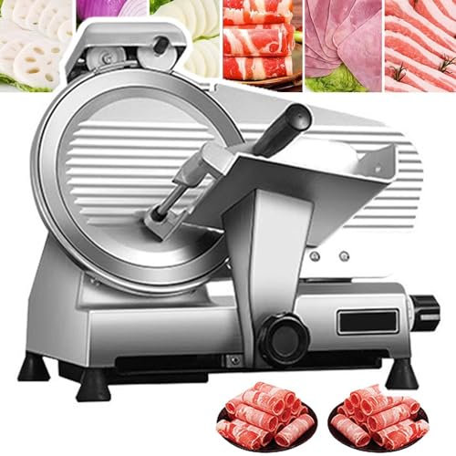 MoRfiL Meat Slicer, 0-15mm Adjustable Thickness Meat Slicer for Home, 10inch Food Slicer, Food Slicer Machine, For Meat Chopper Butcher Cutter,220v