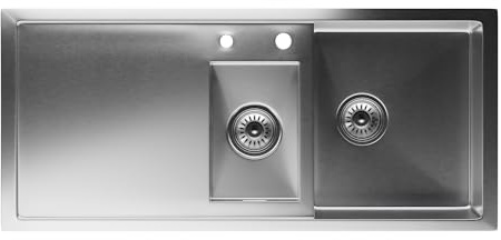 Klarstein Edelstahl-Waschbecken 100x45 cm für die Küche, inkl. Überlauf & Sieb - perfekte Größe & Material für deine Küchenbedürfnisse - ideal den Wasserhahn in deiner Küche