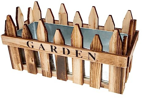 CIYODO Pot De Fleurs Bois Créatif avec Clôture Conteneur Décoratif pour Balcon Et Intérieur pour Plantes Et Fleurs Design Élégant Bois Résistant