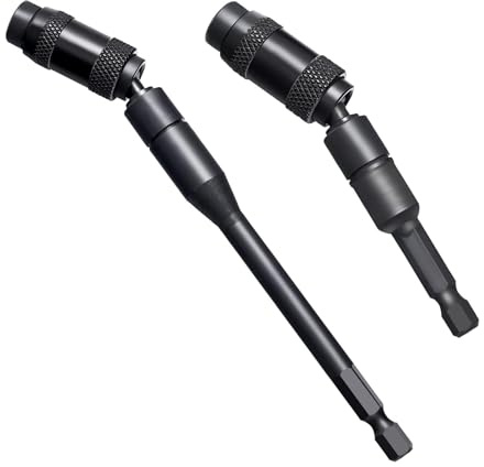 2PCS Magnetic Pivot Drill Bit Holder, 1/4 Hex Pivoting bit Holder,Magnetic Drill Bit Holders 6.35mm Rotary Swiveling Bit Tip Holder 91mm 145mm,for Tight Spaces or Corners