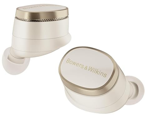 Bowers & Wilkins Pi8 kabellose True Wireless Kopfhörer mit Aktiver Geräuschunterdrückung, Bluetooth, AptX, Ladecase mit Wireless-Audioübertragung – Taubenweiß