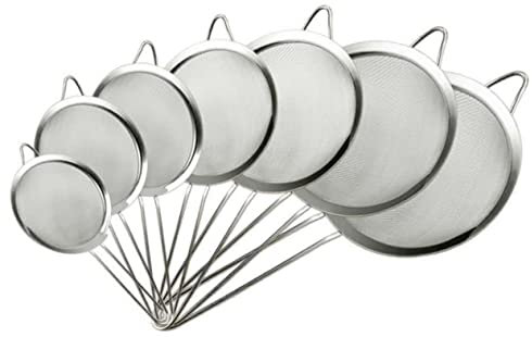 COLLBATH 4stücke Edelstahl Küchensieb Feinmaschiges Twilled Mesh Siebset Rostfrei Für Backen Kochen Tee Mehl Ölfilter Gewürze Obst Gemüse Abtropfen