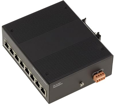 KALEA-INFORMATIQUE Switch réseau gigabit Ethernet 8 Ports RJ45 10/100/1000 Mbps de Grade Industriel avec Fixation sur Rail ou à Plat et Alimentation directe par bornier