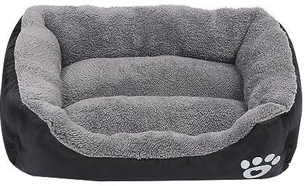 Uqezagpa Haustierbett mit pelzigem Kissen, weich und schön, Hundekorb, Hundesofa, Fellkissen, Nest