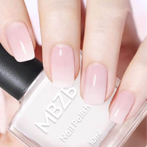 White Nail Polish Quick Dry - White Gel Nail Polish Long Lasting Nail Varnish Pastel Classic Varnish - Chip Resistant Air Dry No Need UV DIY Manicure Art