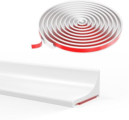 Silicone barre de seuil douche, joint pour douche, rebord douche italienne, barriere de douche anti débordement, Adatto per bagni, docce e cucine (Blanc, 105CM)