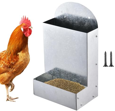 Hühner-Austernschalen-Futterstation – Hühnerstall Grit Feeder | Tragbarer großer automatischer Stall aus Metall | Geflügel-Futterspender hält | Hühnergrit Feeder Zubehör zum Füttern von Entenfarm