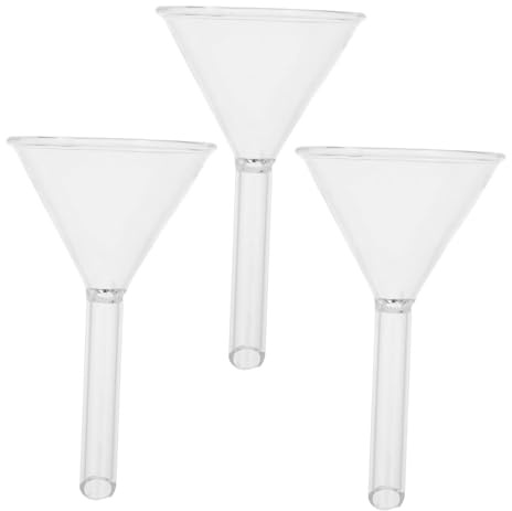 Ciieeo Embudo Vertido Preciso 3 Piezas Pequeño para Laboratorio de Vidrio Triangular y Diseño Portátil en Aplicaciones Científicas