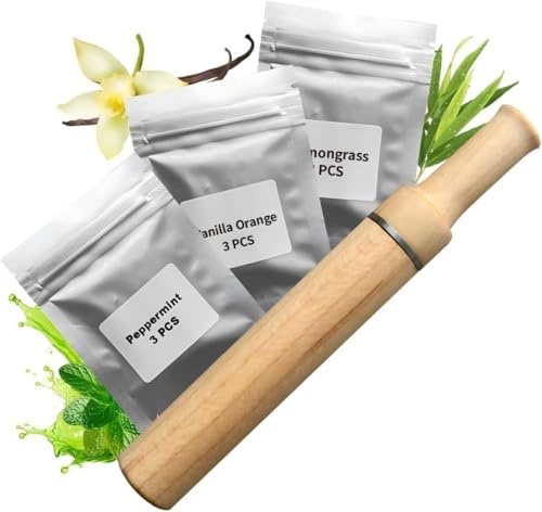 Natural Plant Essential Oil Inhaler | Vaporless Smokeless Inhalers | Refreshing | Portable&Convenient | Wooden-112