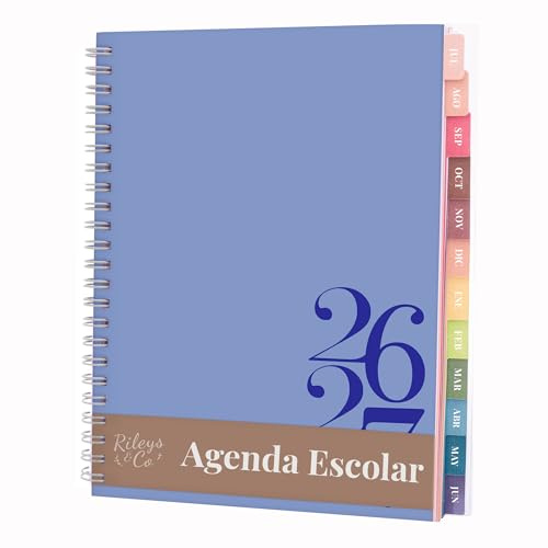 Rileys 2026-2027 Agenda Académica Clásica (Azul, Español) | Cubierta Flexible, Agenda para la Escuela y el Trabajo